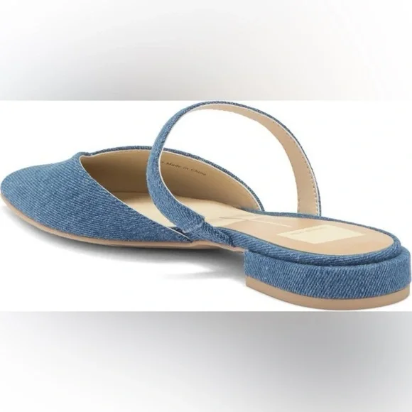 NEW Dolce Vita Blue Denim Mule Flats - Picture 2 of 7